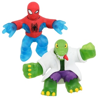 Heroes of GOO JIT Zu GOO Shifters – Marvel-Doppelpack: Spider-Man vs. GOO Shifter Lizard. 2 biegsame, 11 cm große Marvel-Helden: Zerdrücke den Kern von GOO Shifter Lizard und verwandle seinen Glibber