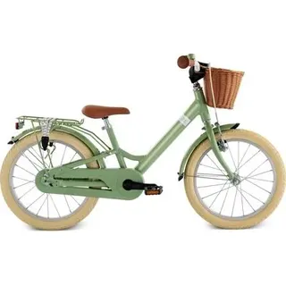 PUKY 4340 YOUKE 18 CLASSIC Alu-Kinderfahrrad mit Lenkerkorb Rücktrittbremse retro green