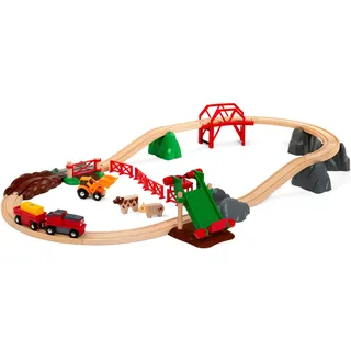 Spielzeug-Eisenbahn BRIO "Großes Bahn Bauernhof-Set" Spielzeugfahrzeuge bunt Kinder Ab 3-5 Jahren FSC - schützt Wald weltweit