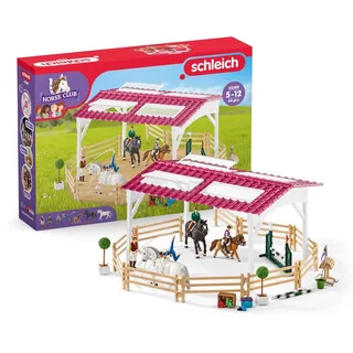 schleich 42389 Reitschule mit Reiterinnen und Pferden, ab 5 Jahren, HORSE CLUB - Spielset, 40 Teile, exklusiv bei Amazon