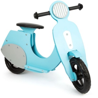 small foot 11979 Laufrad Motorroller "Bella Italia" aus Holz, mit leiser Gummibereifung, für Kinder ab 3 Jahren (blau)
