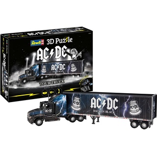 Revell 3D Puzzle 00172 I AC/DC Tour Truck I 128 Teile I 2 Stunden Bauspaß für Kinder und Erwachsene I ab 10 Jahren I Geschenkidee für alle Rock n Roll Fans I AC/DC Truck selber zusammenbauen