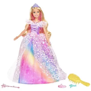 Barbie GFR45 - Dreamtopia Ballkleid Prinzessin, Blond, Mit Glitzerndem Regenbogenfarbenem Ballkleid, Bürste Und 5 Zubehörteilen, Geschenk Für Kinder Im Alter Von 3 Bis 7 Jahren