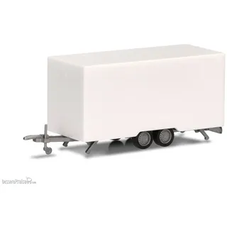 Herpa H0 (1:87) 054249 - Kofferanhänger 4,7m für PKW/Transporter, weiß