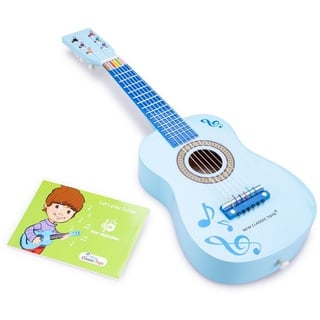 New Classic Toys® Kindergitarre Gitarre mit Noten Spielzeuggitarre blau