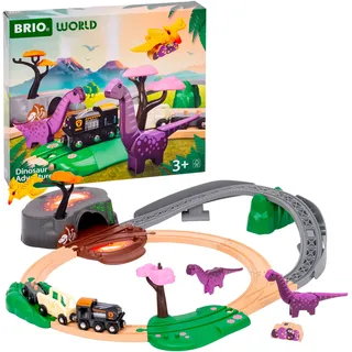 Spielzeugeisenbahn-Erweiterung BRIO "BRIO WORLD, Dinosaurier Abenteuer-Set" Spielzeugeisenbahn-Erweiterungen bunt Kinder FSC- schützt Wald - weltweit