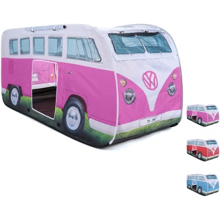 Board Masters - Volkswagen Kinder-Pop-Up-Spiel-Zelt im T1 Bulli Bus Design 165 cm (Bus Front/Pink)