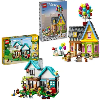 LEGO Haus-Bundle: Disney Pixar Carls Haus aus „Oben“ (43217) und Creator 3in1 Gemütliches Haus (31139), Spielzeuge zum Bauen für Kinder ab 8 Jahren, Geschenk für Mädchen & Jungen, mit Minifiguren