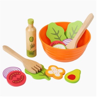 Small Foot Kinder-Küchenset Spiel-Set Salat, (15-tlg), Spiellebensmittelset aus robustem Holz bunt