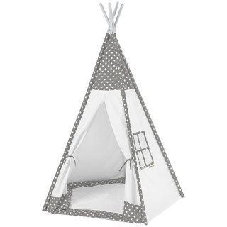 howa Tipi-Zelt Toni, Spielzelt für Kinder, mit Bodenmatte grau / weiß grau