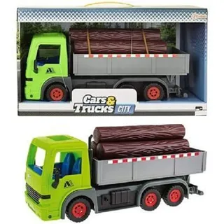 Toi-Toys Friktions-LKW mit Baumstämmen grün 33cm