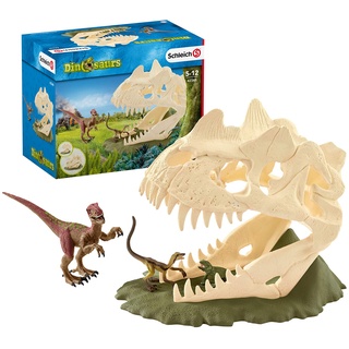 Schleich 42348 Dinosaurs Spielset - Große Schädelfalle mit Velociraptor, Spielzeug ab 5 Jahren