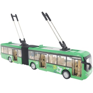 1:48 Maßstab Metalldruckguss Spielzeug Fahrzeuge Verkehr Modellauto Spielzeug realistische Gelenkbus mit Lichtern Und Musik(Grün)