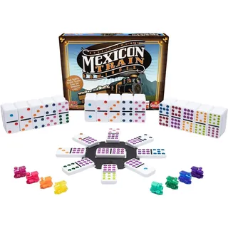 Goliath Mexican Train, Domino Spiel ab 6 Jahren, Brettspiel für 1 – 8 Spieler, Gesellschaftsspiel mit Dominosteinen
