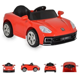 Moni Elektro-Kinderauto Kinder Elektroauto Florida, Belastbarkeit 20 kg, Musikfunktion Kunststoffräder Fernbedienung MP3 rot