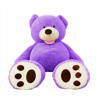Riesen Teddybär Kuschelbär 130 cm Groß XL lila Plüschbär Kuscheltier samtig weich