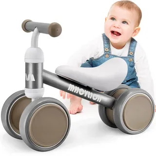 LIUFASHI Kinder Laufrad ab 1 Jahr,Baby Balance Lauflernrad Spielzeug mit 4 Räder für 10-24 Monate Baby, Erst Rutschrad Fahrrad für Jungen Mädchen als Geschenke Grau