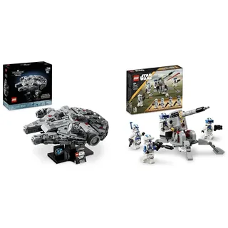 LEGO Star Wars Endor Speeder Chase Diorama-Set 75353 + LEGO Star Wars Mos Espa Podrace Diorama-Set 75380, Sammlermodell, Geschenk für Männer und Frauen