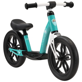 BIKESTAR Extra leichtes Kinder Laufrad mit Trittbrett für Jungen, Mädchen ab 3-4 Jahre | 12 Zoll Lauflernrad Eco Classic | Türkis
