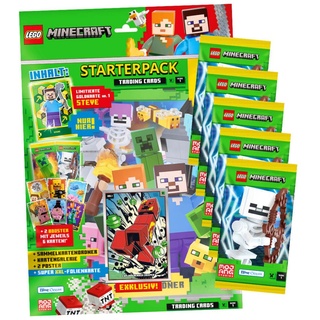 Blue Ocean Sammelkarte Lego Minecraft Karten Serie 1 - Sammelkarten Trading Cards (2024) - 1, Lego Minecraft Karten Serie 1 - 1 Starter + 5 Booster