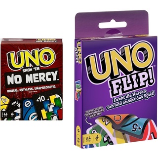 UNO Show 'em No Mercy - 56 zusätzliche Karten, Harte Aktionskarten und brutale Spielregeln & - UNO FLIP Kartenspiel mit beidseitig bedruckten Karten