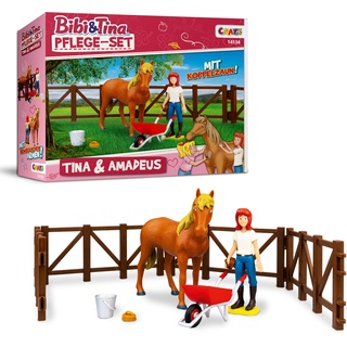 Craze Pflege Bibi BIBI & Tina Spielfiguren Set Pferde Pflegeset Tina und Amadeus inkl. Zubehör, Tina & Amadeus 14134