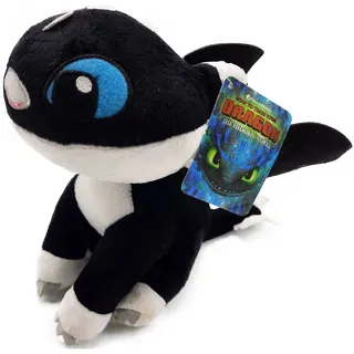 HTTYD Drachenzähmen leicht gemacht - Dragons - Plüsch Baby Drache schwarz mit Blaue Augen 10"/26cm Super weiche Qualität (760017685)