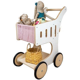 Meppi Einkaufswagen Lollipop aus Holz für Kaufladen - Kinderkaufladen Zubehör
