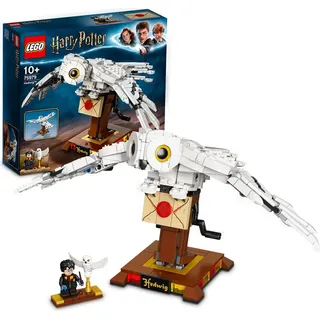 LEGO 75979 Harry Potter Hedwig die Eule, Ausstellungsmodell, Sammlerstück mit beweglichen Flügeln, Geburtstagsgeschenk für Kinder mit Mini-Figuren - Weiß/Braun