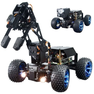 Adeept PiCar-Pro Raspberry Pi Smart Roboter Auto Kit Programmierung eines 2-in-1-4WD-Auto-Roboters mit 4-DOF-Roboterarm, elektronisches DIY-Robotik-Kit für Jugendliche & Erwachsene für Pi 4 4B 3B 3B+