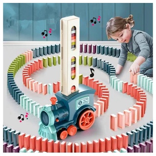 autolock Spielzeug-Zug Zug Spielzeug Kinder,60 Stück Elektrischer Zug Spielzeug Baustein, mit Musik, Kinder Elektrostapel Spielzeug, Geschenk Mädchen, Jungen blau