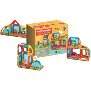 MAGFORMERS Cube House Frog 20-Piece Magnetic Construction Toy. STEM Set with Magnetic Shapes and Accessories. Makes Different Houses from Magnetic Tiles.