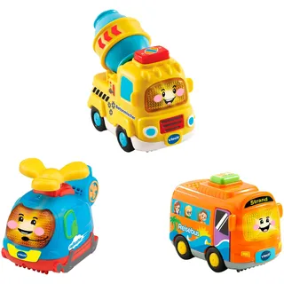 Vtech TUT BABY FLITZER Fahrzeuge 3er Set (Reisebus, Helikopter, Betonmischer), mehrfarbig