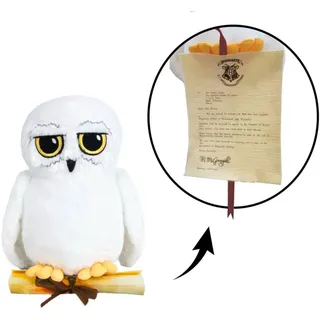 Eule Hedwig mit Brief 20 cm Plüschtier Harry Potter Kuscheltier