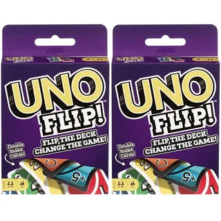 UNO - Karten-Spiels mit beidseitig bedruckten Karten, neuem Twist und spezieller FLIP-Karte, GDR44 (Packung mit 2)