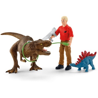 schleich 41465 Tyrannosaurus Rex Angriff, für Kinder ab 5-12 Jahren, DINOSAURS - Spielset
