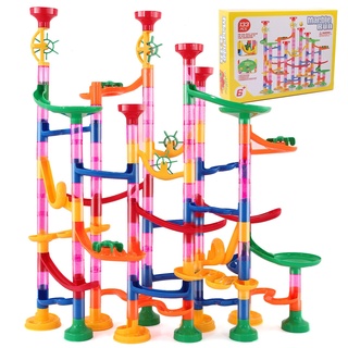 133 Stück Murmelbahn Spielzeug,Mehrfarbige Marble Run Set, Kugelbahn Lernspielzeug Konstruktionspielzeug für Kinder Mädchen Jungen,Murmelbahn ab 3 Jahren(103 Durchscheinende Bahnelemente + 30 Murmeln)