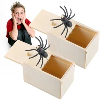 NTGRTY Scare Box 2 Stücke Scherzartikel Spinne in Box Spider Box Prank Scherzartikel Spinne Spinne Box Streich Spider Scare Box für Kinder Erwachsene Party Favors Gifts