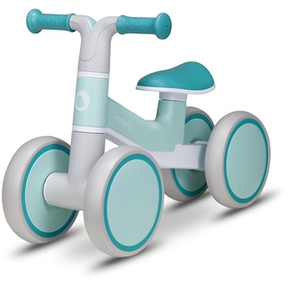Lionelo VILLY Kinder Laufrad für 12-36 Monate Baby bis 30 kg, Lauflernrad Spielzeug mit 4 Räder, vordere Dämpfung, ergonomischer Sitz, Erst Rutschrad Fahrrad für Mädchen und Jungen