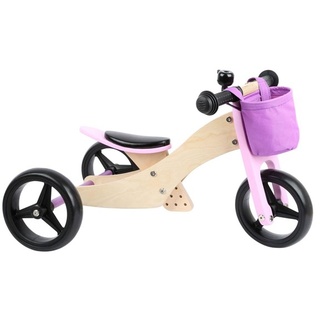 - Wooden Tricycle and Balance Bike 2in1 Pink