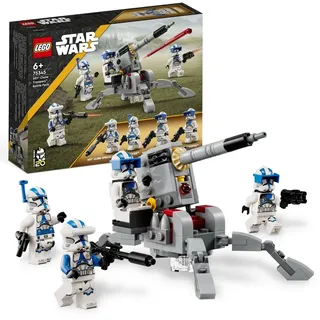 LEGO 75345 Star Wars 501st Clone Troopers Battle Pack Set mit Fahrzeugen und 4 Figuren, baubares Spielzeug mit AV-7 Anti-Fahrzeug-Kanone und federb... - Beige