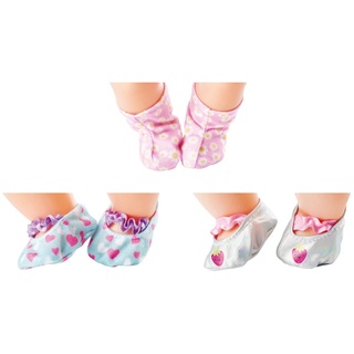 Simba 105560017 - New Born Baby Schuhset, 3 Paar, Puppenkleidung, Stoffschuhe, für 30-43cm Puppen, Ballerinas, Stiefel, ab 3 Jahren