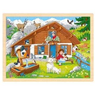 COPPENRATH DIE SPIEGELBURG Rahmenpuzzle Einlegepuzzle Auf der Alm Holzpuzzle, 96 Puzzleteile, 96 Holzteile