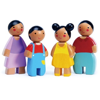 Tender Leaf Toys Sunny Doll Familie (Holzspielzeug, Material Holz, Kinderspielzeug, unterstützt die Feinmotorik, Bunt) 7508147