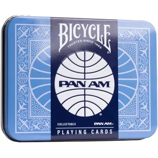 Bicycle Pan Am Air Spielkarten mit Reisedose, Premium-Pokergröße für Kartenspiele, klassisches Pan Am-Design mit ikonischen Zielen wie London, Ägypten und Hawaii, 2 Stück