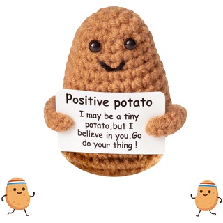 JLTXKST Positive Potato,Lustige Positive Kartoffel,Plüschtiere Strickwolle Kartoffel Puppe, für Paare, Familien, Freunde, Patienten.
