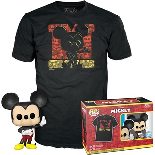 Funko POP! & Tee: Disney 100th Anniversary - Mickey Mouse - Diamant-Glitzer - L - T-Shirt - Kleidung Mit Vinyl-Sammelfigur - Geschenkidee - Spielzeug Und Kurzärmeliges Top Für Erwachsene Männer