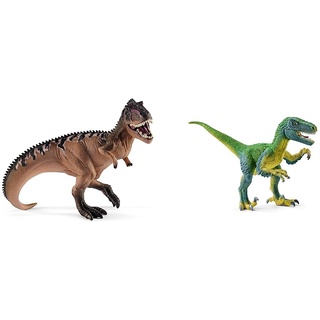 SCHLEICH 15010 Dinosaurs Giganotosaurus & 14585 Velociraptor, Multicolor, 18 x 6.3 x 10.3 cm