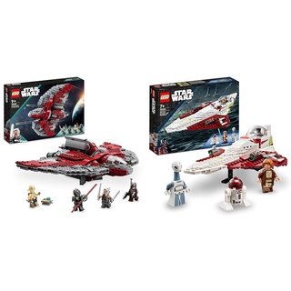 LEGO Star Wars Ahsoka Tanos T-6 Jedi Shuttle Set, baubares Raumschiff-Spielzeug & Star Wars Obi-Wan Kenobis Jedi Starfighter, Spielzeug zum Bauen mit Taun We