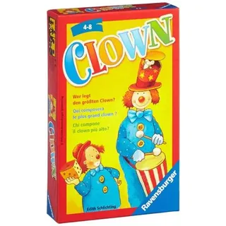 Ravensburger 23115 - Clown, Mitbringspiel Wer legt den größten Clown? Ausgezeichnet mit dem Kinderspielpreis 'spiel gut'